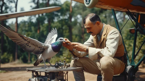 Vintage Aviation with Pigeon Encounter