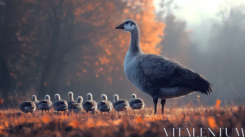 Autumn Goose Flock AI Image