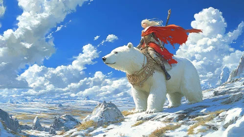 Fantasy Art: Woman and Polar Bear