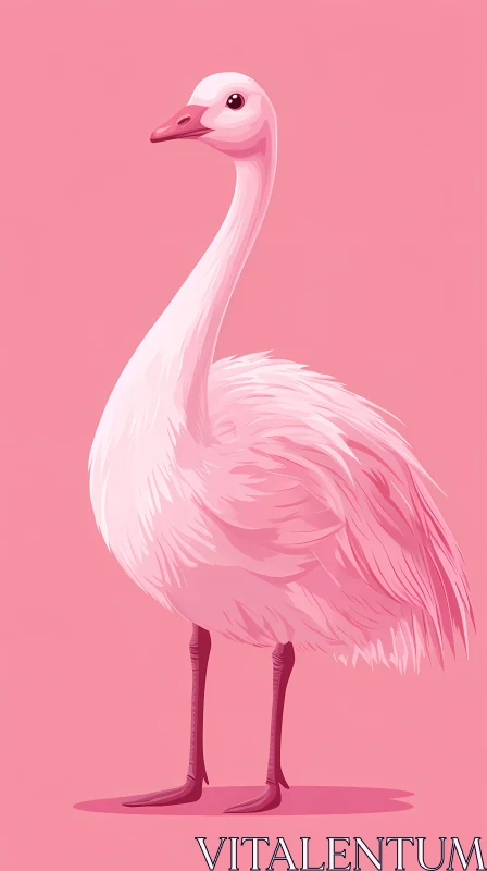 Graceful Pink Swan Art AI Image