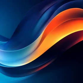 Fluid Abstract Composition in Blue and Orange