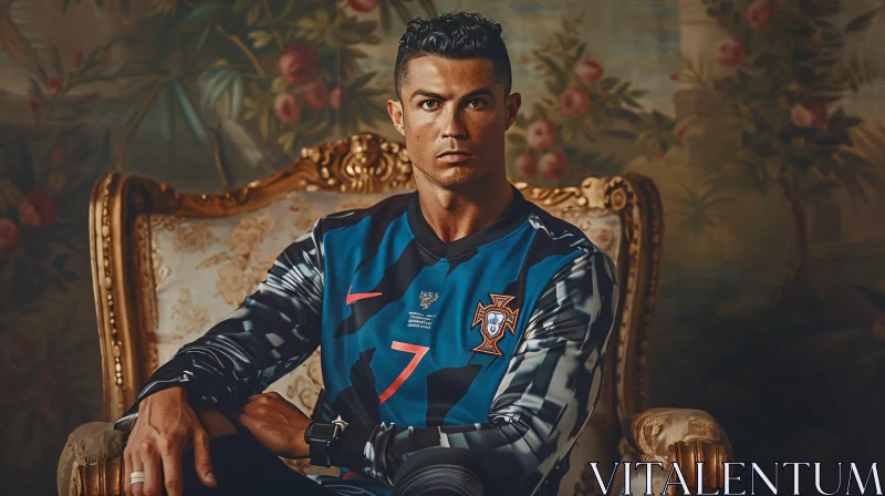 Cristiano Ronaldo in Ornate Setting AI Image