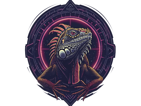 Intricately Designed Iguana T-shirt Art POD Design