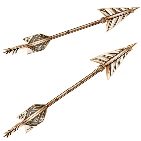 Antique Golden Arrow Pair Illustration