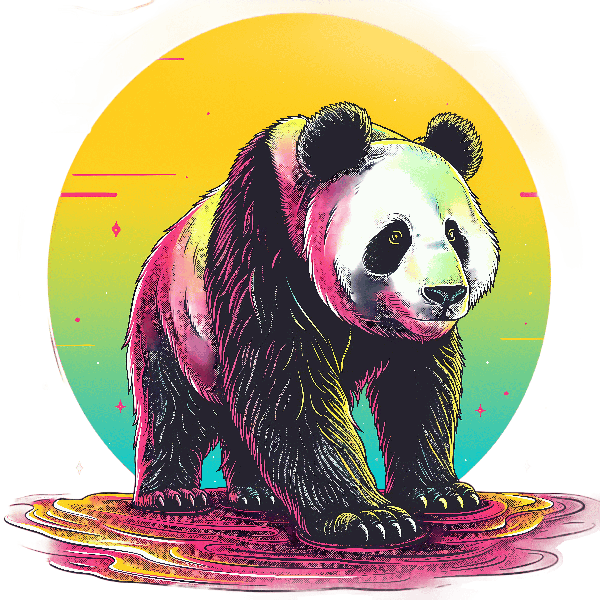 POD Design Vivid Panda Art for Tees