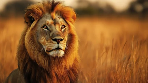 Lion in Golden Light