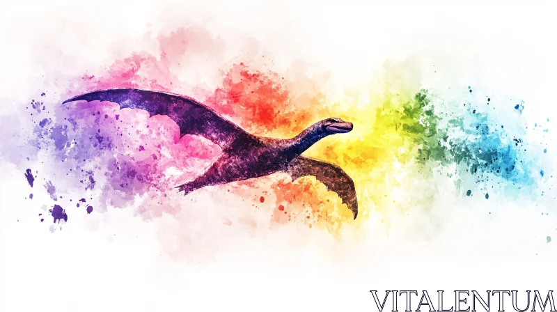 Colorful Dragon Watercolor Painting AI Image