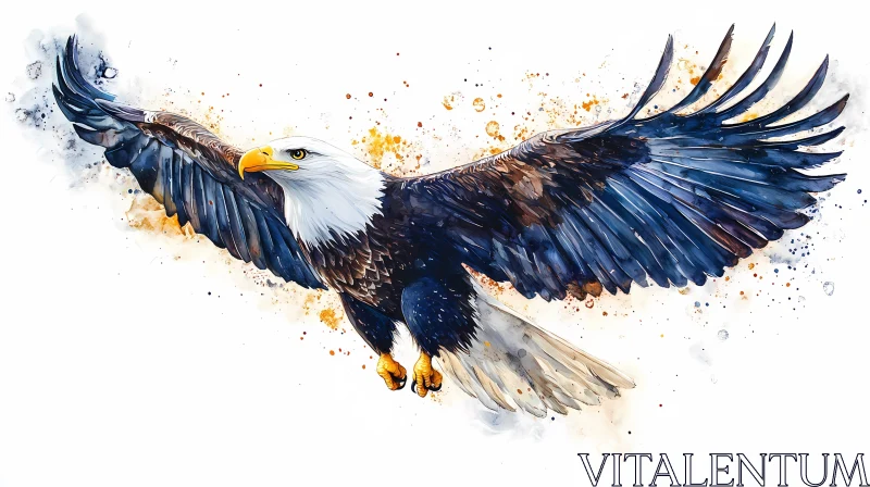 Eagle in Flight Painting AI Image