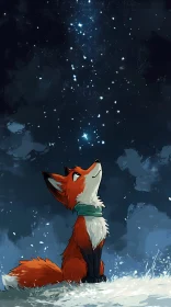 Star-Gazing Fox in the Snow