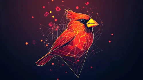 Abstract Cardinal Artwork