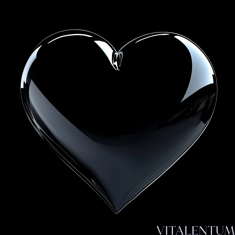 Reflective Heart Shape AI Image