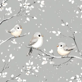 Birds and Blossoms Tranquil Scene