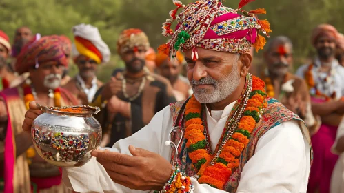 Man in Traditional Indian Clothing