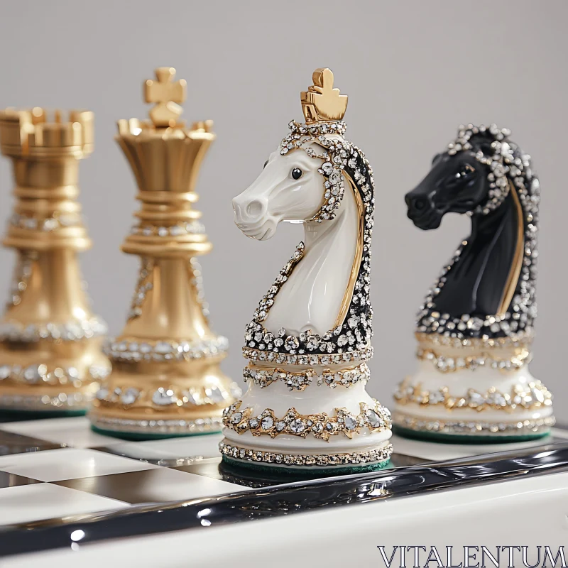 AI ART Opulent and Exquisite Chess Knights