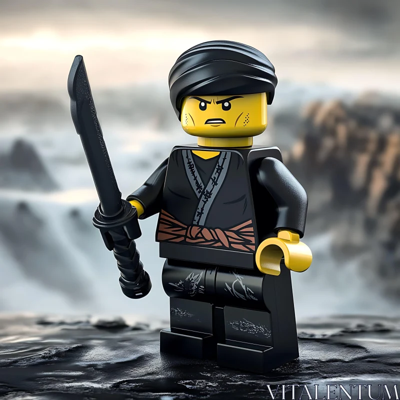 Ninja Lego Figure with Sword AI Image