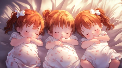 Tranquil Naptime: A Trio of Sleeping Infants