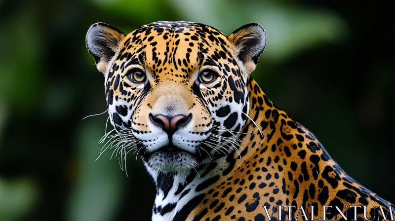 Jaguar Portrait in Nature AI Image