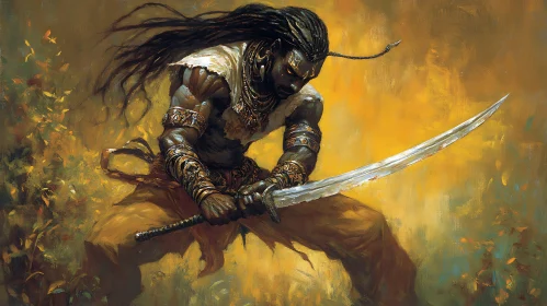 Warrior with Sword Fantasy Art