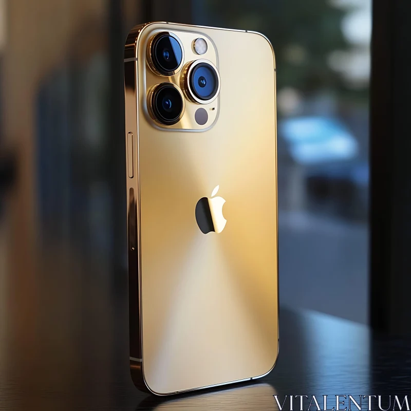 Luxurious Gold Smartphone with Advanced Camera AI Image