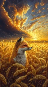 Fox at Sunset