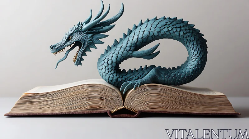 Guardian Dragon on Open Book AI Image