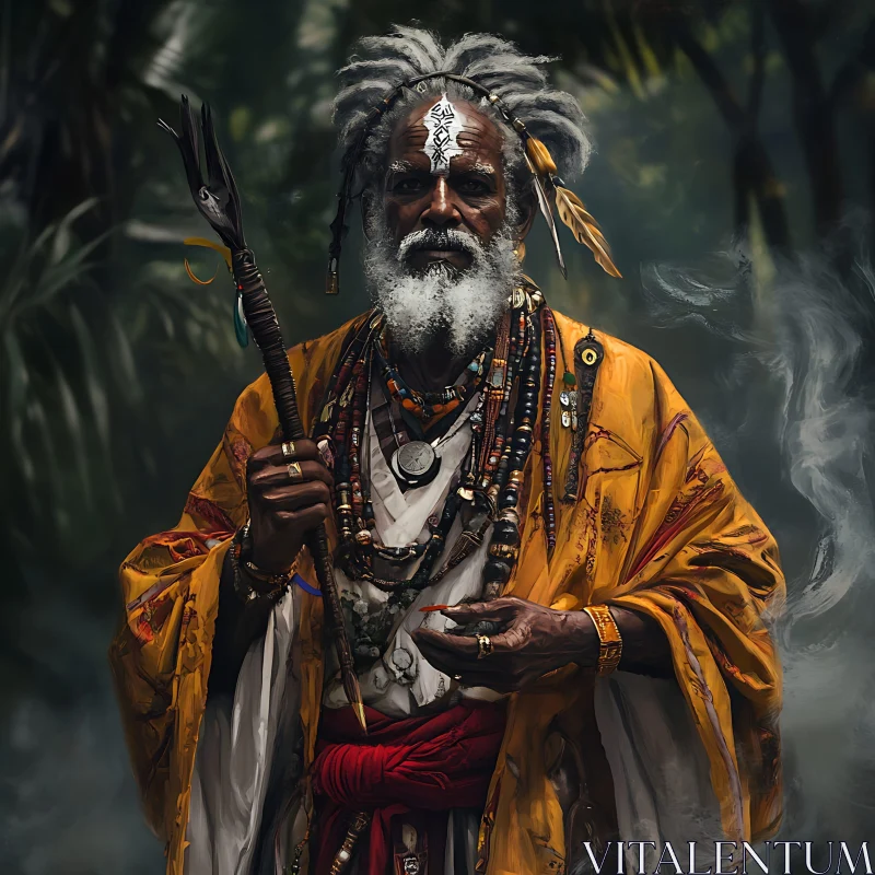 Venerable Man in Traditional Attire AI Image