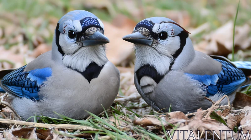 Portrait of Two Blue Jays AI Image