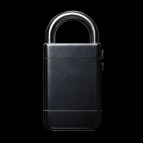 Minimalist Black Padlock with Polished Shackle