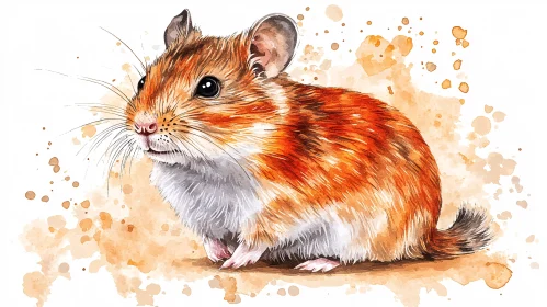 Adorable Hamster Artwork in Watercolor