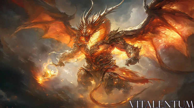 Dragon of Fire and Fury Artwork AI Image