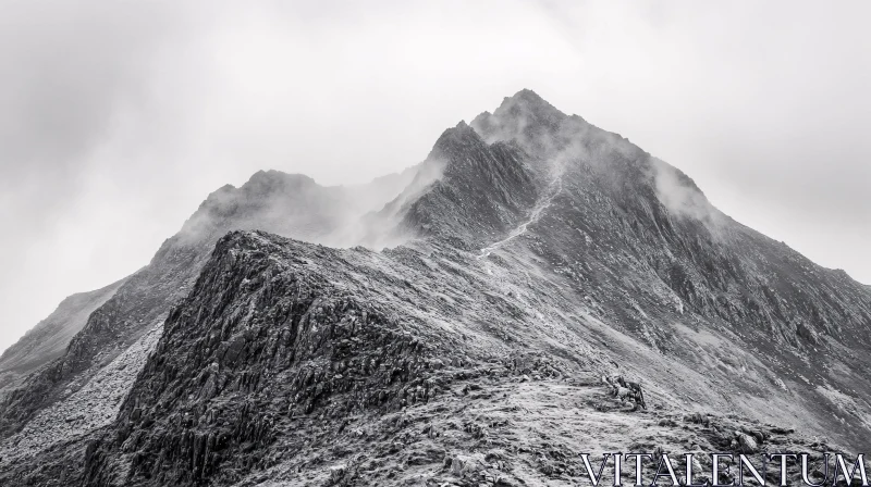 Misty Rocky Mountain Summit AI Image