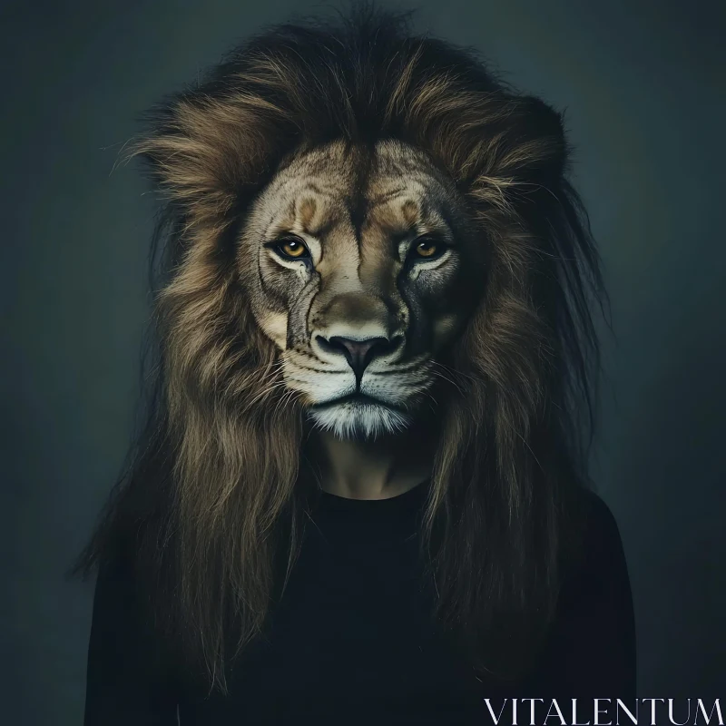 AI ART Hybrid Lion Person