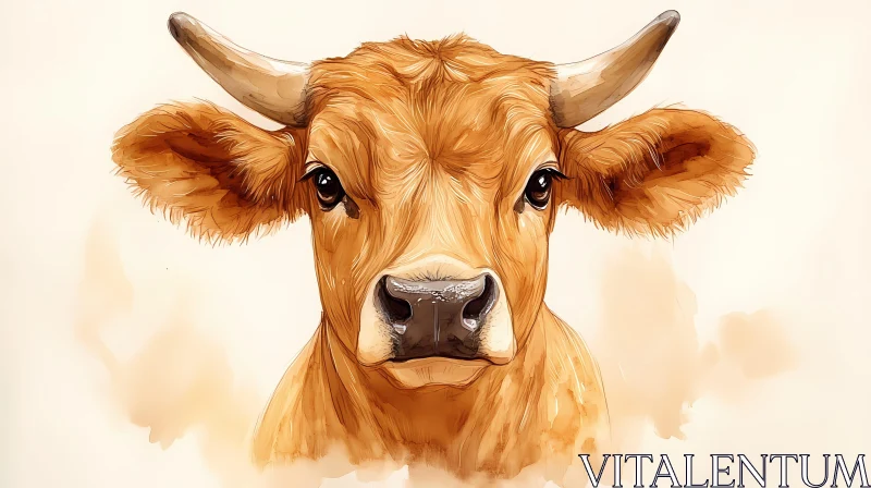 Expressive Cow Artwork AI Image