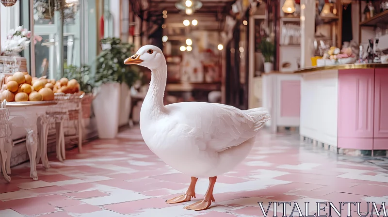 Cozy Indoor Goose Scene AI Image