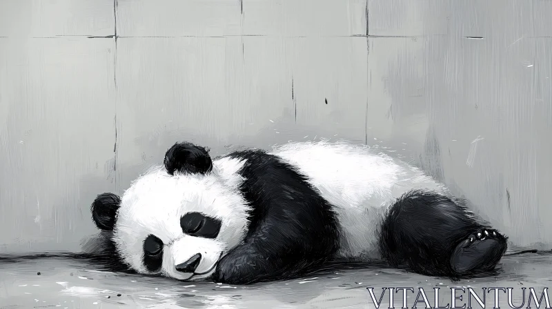 Tranquil Panda Illustration AI Image