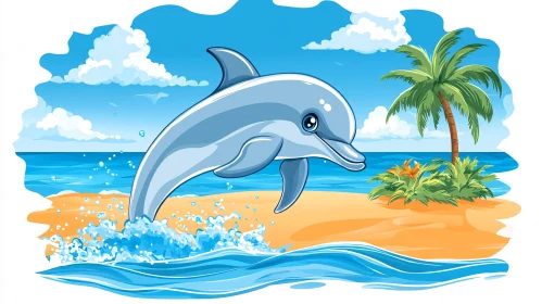 Cheerful Dolphin Illustration