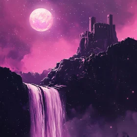 Pink Moon Castle Waterfall