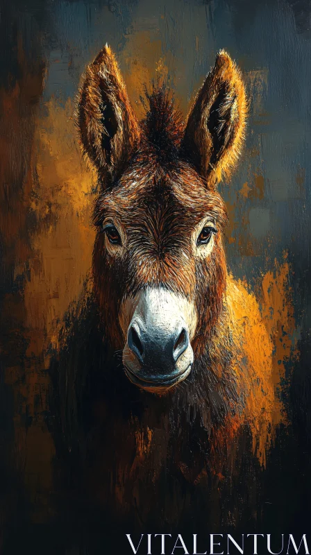 Artistic Donkey Portrait AI Image