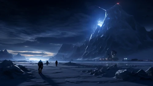 Futuristic Frozen Planet Landscape - PlayStation 5 Screenshot Art