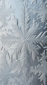 Intricate Snowflake Pattern on Metallic Frosted Glass