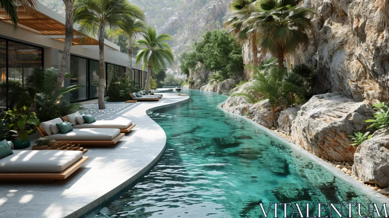 Luxury Villa in a Tropical Paradise | 3D Rendering AI Image