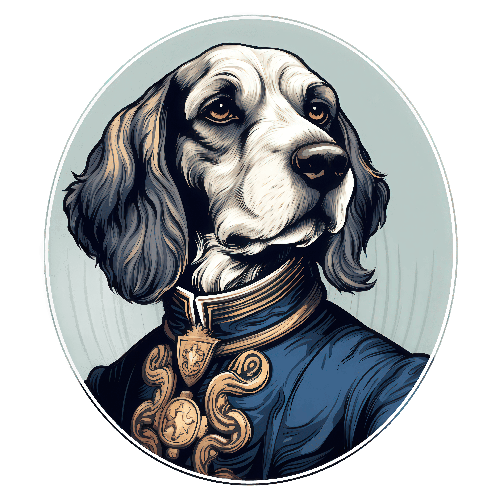 POD Design Regal Dog in Military Uniform Digital Art