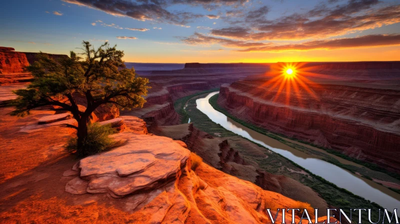 Sunrise over the Grand Canyons: A Call for Environmental Awareness AI Image