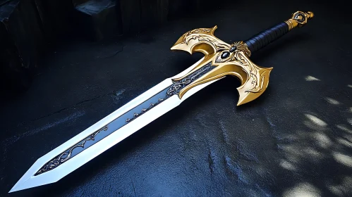 Elaborate Sword with Golden Details