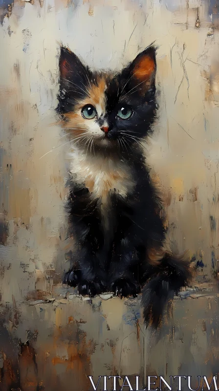 Calico Kitten Painting AI Image