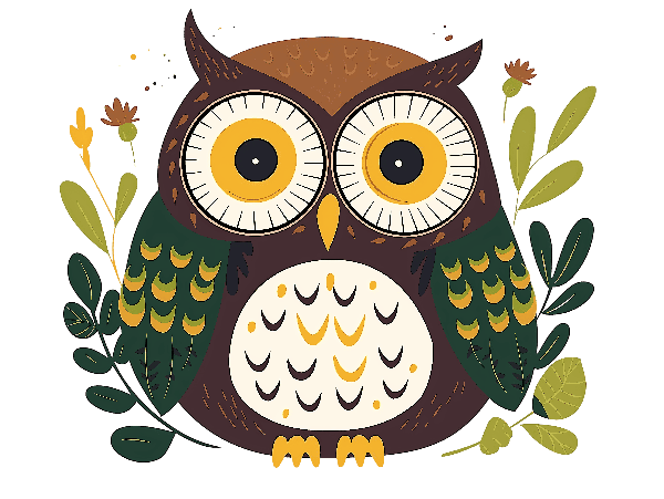 Stylized Owl Graphic for Apparel