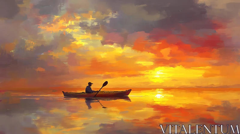 Golden Hour Kayak Adventure AI Image