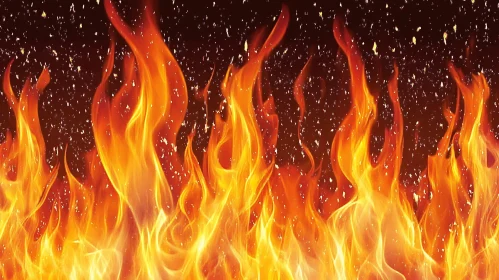 Blazing Fire with Flying Embers