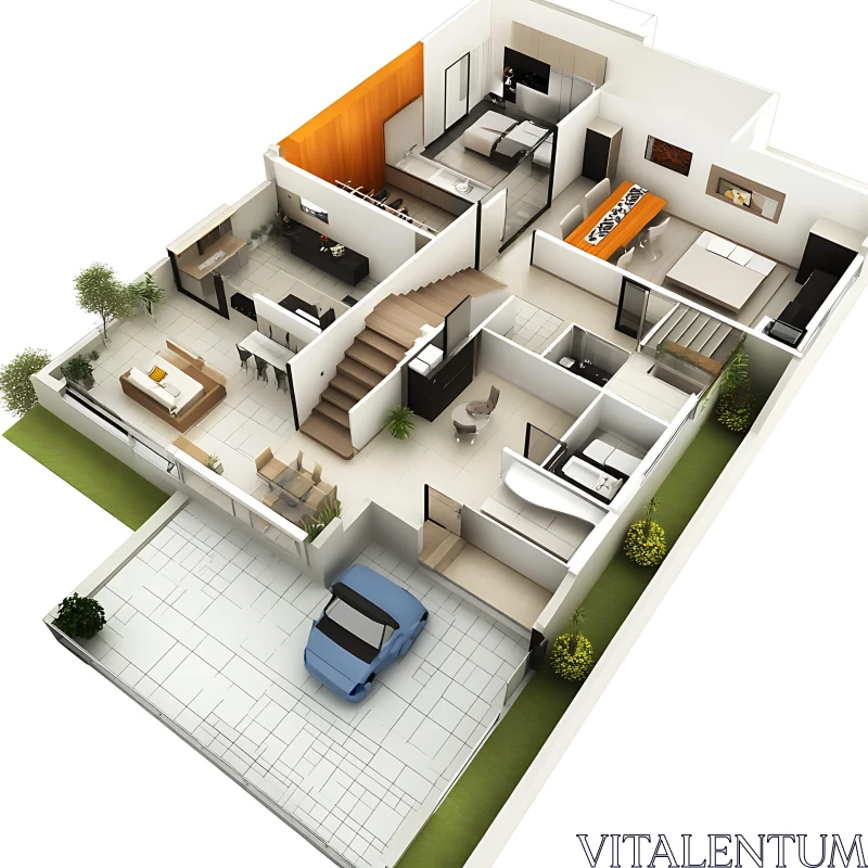 Detailed House Interior Layout AI Image