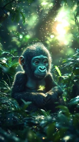 Jungle Chimp with Leaf